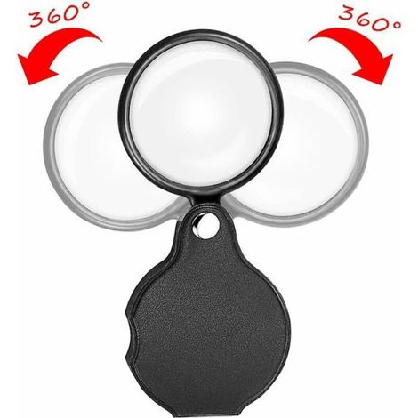 Lot de 5 mini loupes de poche pliantes avec tui de protection rotatif pour lire des cartesdes tiquettesdes couleurs ABRI DE JARDIN (1/4)