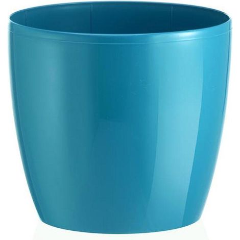 Outdoor runde Kunststoffvase "Madeira Luxy Colour" für Blumen und Pflanzen -26 cm / Transparent