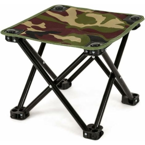 28x28x28cm Siège de Pêche Léger Pliant, Tabouret Pliant Chaise Pliante D'extérieur, Tabouret de Barbecue Léger, Adapté à la Pêche en Plein air, Pique-Nique, Camping(Petit Camouflage (1/5)