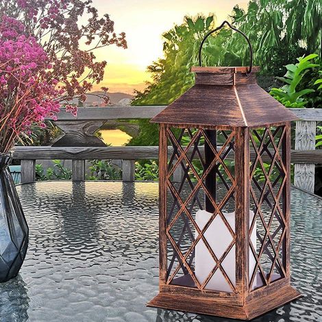Lanterne solaire, bougie LED d'extérieur pour jardin, décoration de jardin, IP65, lumière blanc chaud, étanche, convient aux terrasses (1/5)