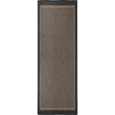 vidaXL Alfombra de exterior de tejido plano marrón oscuro 80x250 cm (1/5)
