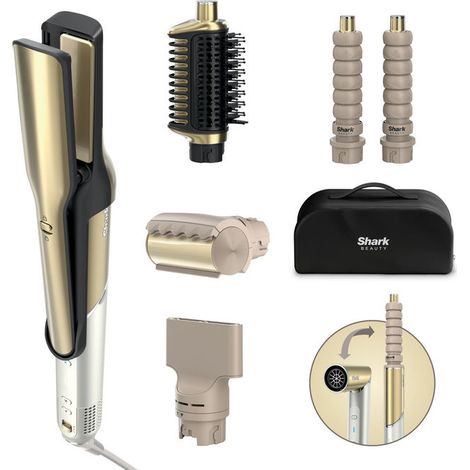 Shark HD6051SEU Glam by Flexstyle Set completo con accessorio Anticrespo 5 in 1 Multistyler