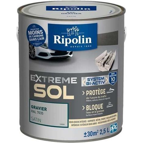 RIPOLIN PROTECTION EXTREME SOL GRAVIER RAL 7035 SATIN 2,5 L (1/3)