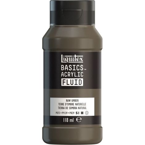 Peinture acrylique - Fluide - Terre d'ombre naturelle - 331 - Liquitex - Basics Acrylic fluid - 118ml (1/2)