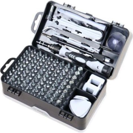 Kit de tournevis 135 en 1, tournevis magnétiques de précision, embouts Torx, outils multifonctions isolés, kit d'outils à main pour la réparation de téléphones portables (gris) (1/5)