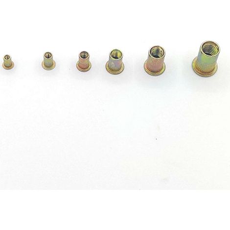 300 pièces écrous à riveter assortiment combiné métrique impérial acier carbone zingué coloré M3-M8 (1/5)