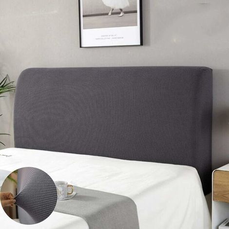 YMYNY Housse de tête de lit, housse de protection de tête de lit, anti-poussière, housse de tête de lit lavable, pack complet 360°, gris, 150 cm, convient pour tête de lit 140-170 cm (1/5)