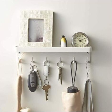 Wandregal, Home Smart Magnetischer Schlüsselhalter mit Ablage Weiß (1/5)