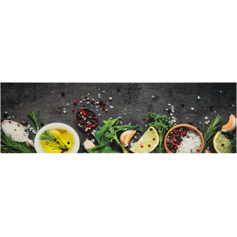 Tapis de cuisine lavable impression d'épices 45x150 cm velours (1/5)
