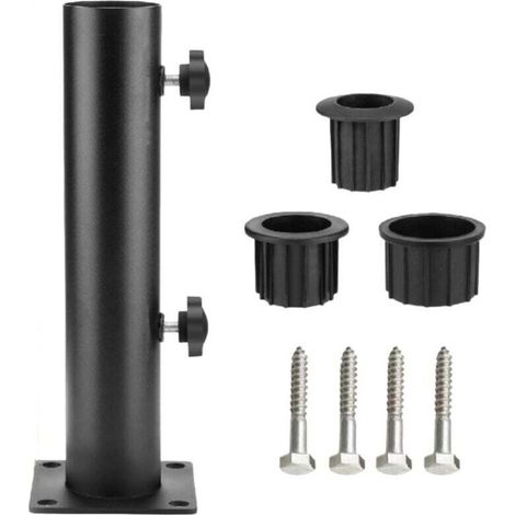 Support de parasol de balcon Tubes de support de base de parasol Support de parasol de soleil Support de parasol de remplacement réglable en acier pour balcon Cour Pontons Quais d'arrière-cour (1/5)