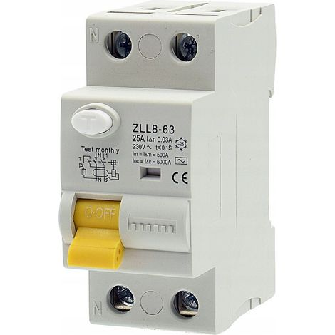 Disjoncteur différentiel 2P 16A 30mA, type AC, pour tableau électrique résidentiel (1/3)