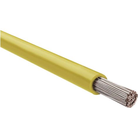 HELU KABEL SiF 1X4mm² YE (gelb) Einzelader Silikon gelb AD 4,2mm Nennspannung Uo/U 300V/500V - 1 Meter