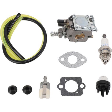 Kit de ajuste del carburador A021001700 con almohadilla de papel para manguera y bujía para motosierra WT 946 CS 310