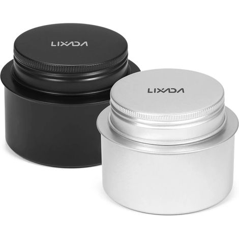 Réchaud à alcool portable mini en alliage d'aluminium, lot de 2 avec couvercle, idéal pour le camping, la randonnée et le trekking. (1/4)
