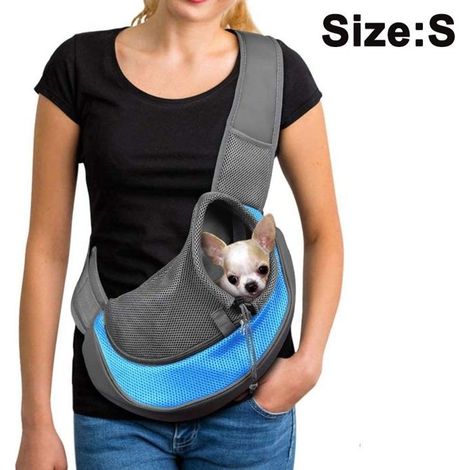 Sac de transport pour chien, bandoulière respirante et rembourrée, sac à main pour animaux, adapté aux chiens et chats (1/4)