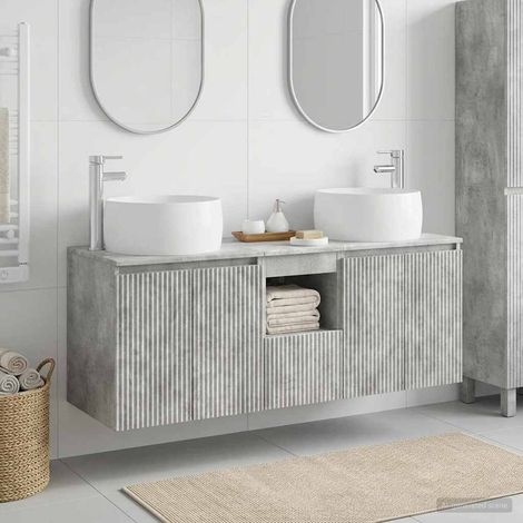 vidaXL Bathroom Cabinet Set 3 pcs Concrete Grey 49.5 x 44.5 x 66 cm (1/5)