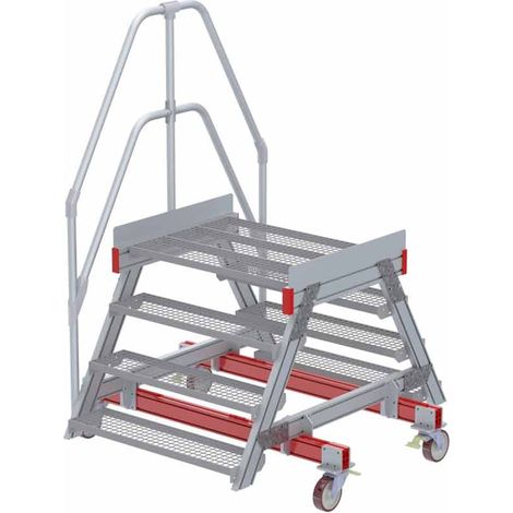 Euroline 512 mobiler Überstieg 60° Stufenausführung Stahl Gitterrost Stufenbreite 1000mm 4 Stufen