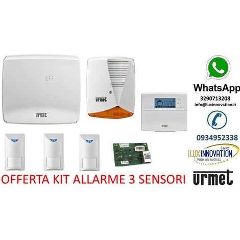KIT ALLARME CON 3 SENSORI ANTIFURTO URMET 1068/902 app cellulare