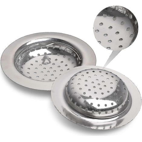 2 crépines d'évier avec poignées, évier en acier inoxydable, grille de bac, diamètre 110 mm (1/4)