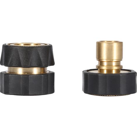 Kit raccords rapides arrosage Laiton massif 3/4" Connecteur mâle et femelle étanche pour tuyau jardin standard (1/5)