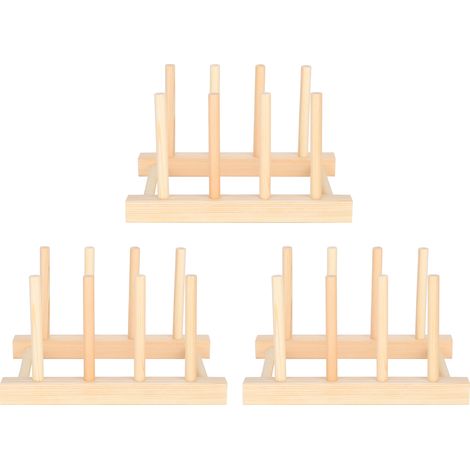 3-teiliges Weihnachts-Küchenaufbewahrungsset: Holzregal für dekoratives Geschirr (1/5)