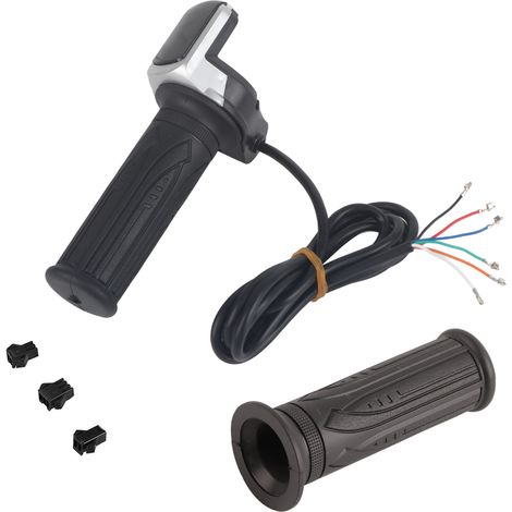 POIGNÉE ACCÉLÉRATEUR VÉLO ÉLECTRIQUE 48V AVEC ÉCRAN LCD, PAIRE, ÉTANCHE IPX5, 1,5M CÂBLE (1/5)