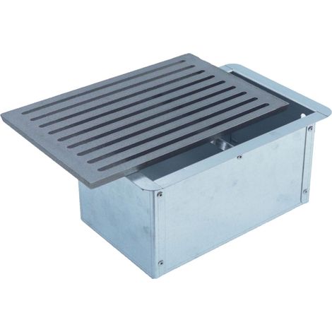 Fonderia Bongiovanni - Grille en fonte 20,6 x 30 cm et tiroir ramasse-cendres H 14 cm (1/4)