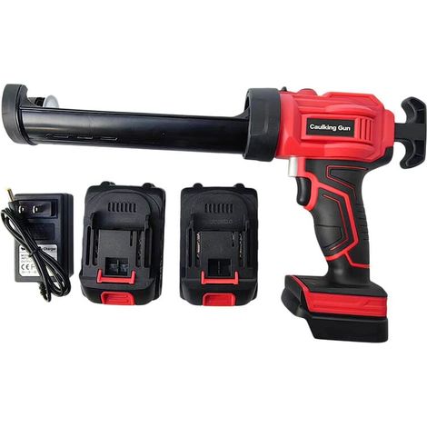 4000mAh Electric Caulking Gun, Cordless Caulking Gun, Built-in LED Light, for Glass Ceramic Products (2+1) MUMU