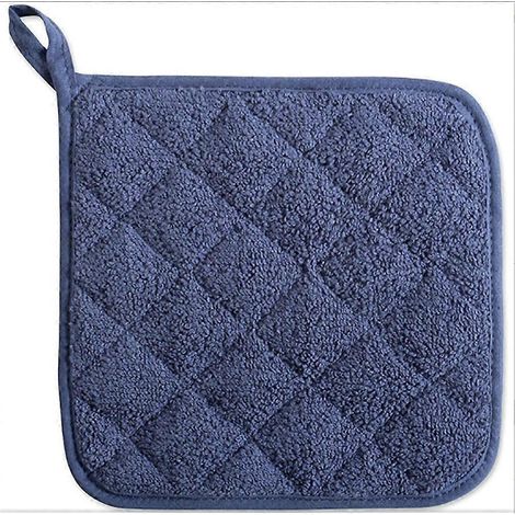 18 x 18 cm katoenen keukenonderzetters, hittebestendig, voor koken en bakken, set van 5, marineblauw (1/5)