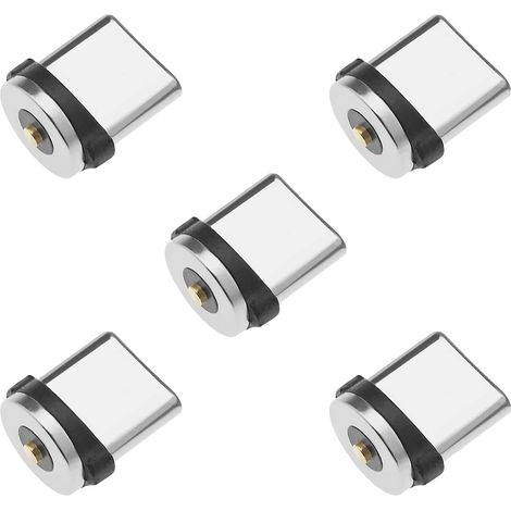 5X Connecteur Magnétique Type C Adaptateur Magnétique Type C Rotatif Tête d'embouts de Connecteur Magnétique pour Cordon de Câble Charge Magnétique (1/5)