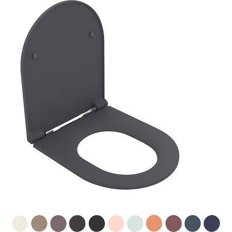 SEDILE WC SOFT CLOSE INFINITY PER SOSPESO Antracite Opaco coprivaso copriwater NYMO