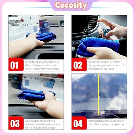 Cocosity Spray anti-buée pour pare-brise Car Windshield Anti Fog Spray Anti Mist Spray For Car Interior Glass moto coffret Blanc (1/5)
