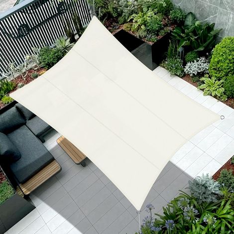 Voile d'ombrage Carré 2.5x2.5m Imperméable Toile Ombrage 95% UV Protection pour Patio Balcon Jardin Terrasse Extérieur-Antracite (1/5)