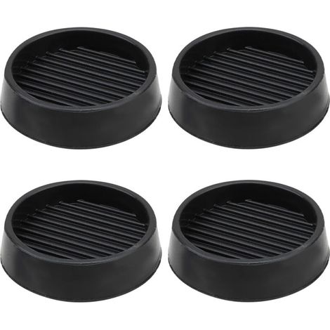 Set di 4 piedini antiscivolo in gomma per mobili, paracolpi per letto, protezioni per gambe di tavoli e sedie (5x5 cm, nero) (1/4)