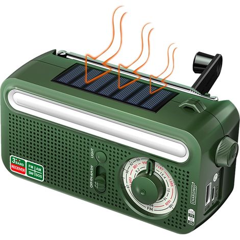 Radio Portable AM FM Solaire Rechargeable Étanche (1/5)