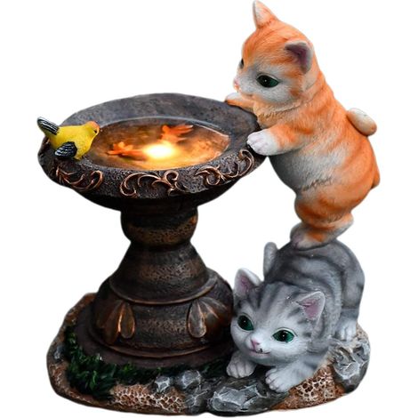 Katzen-Solarleuchten für den Garten im Freien, Katzengartenstatue  Katzen-Schmetterlings-Skulptur-Statuen für den Außenbereich  Solarleuchten für den Außenbereich, Statuen, Gartendekorationen