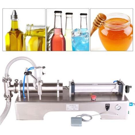 Horizontale Pneumatische Flüssige Füllmaschine, 100-1000ml Abfüllmaschine, Edelstahl Flüssigkeitsfüllmaschine fül Abfüllen von Honig Öl Essenz