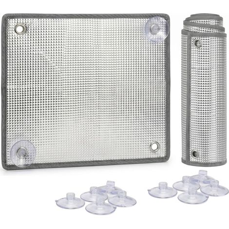 2 Pcs film réfléchissant la chaleur pour fenêtres, feuille d'aluminium isolante avec ventouses, protection solaire anti-UV pour véranda et camping-car (1/5)