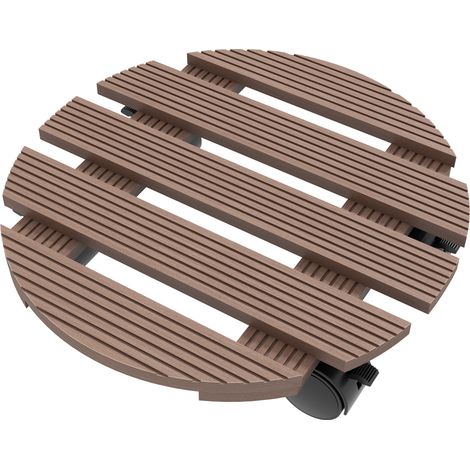 Set mit 4 runden Pflanzenständern Ø30 cm - Pflanzenhalter mit Rollen, für den Innen- und Außenbereich