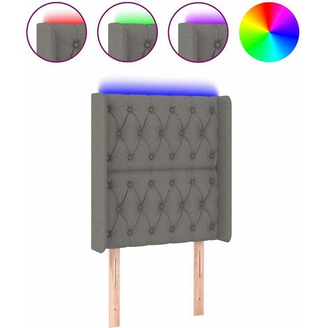 Maison Exclusive - Cabecero con LED de tela gris oscuro 83x16x118 (1/5)