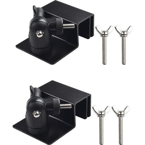 2 Pack Weatherproof Gutter Bracket for Security Cameras Wall Mount with Universal Screw Adapters for Ring Panel (Black) (1/5)