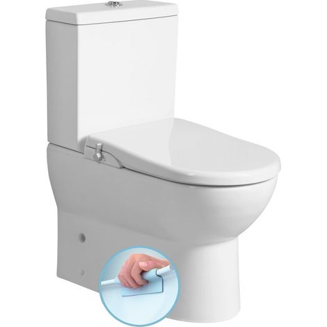 WC combiné JALTA, sans bride, avec siège de bidet CLEAN STAR, siphon en S/siphon en P, blanc (1/5)