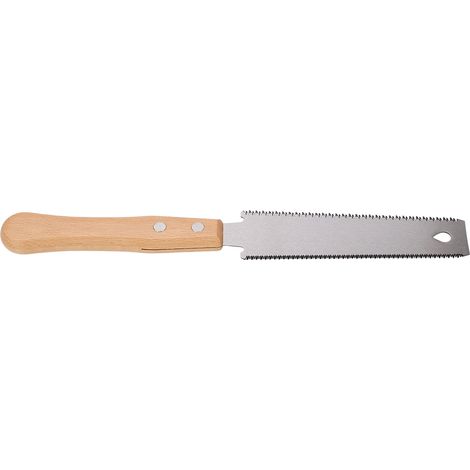 Petite scie à double tranchant avec manche en bois pour le sciage de panneaux muraux et scie forestière à dents fines pour la coupe à plat. (1/5)