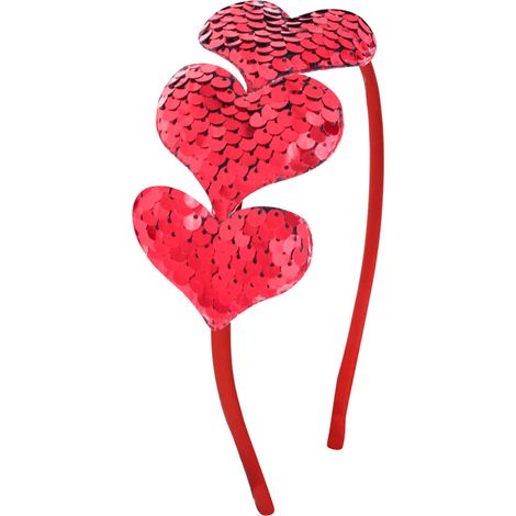 Headband Coeur - Bandeau Cheveux Forme Coeur Pailleté - Pour Fête Des Amoureux Soirée Costume - 1 Pièce (1/5)