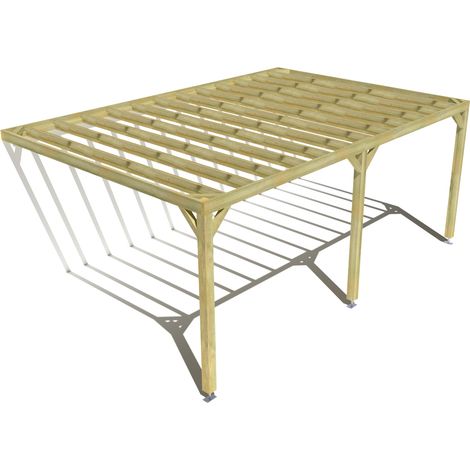 Pergola bois • 6m x 4m • adossée • sens profondeur • livraison comprise (1/3)