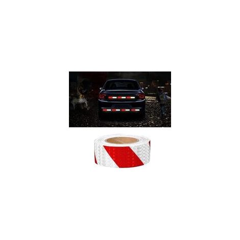 Ruban Réfléchissant, Rouge et Blanc 25m x 5cm Bande Reflechissante Autocollante, Ruban Réfléchissant Adhésif, Ruban Avertisseur Réfléchissant (1/4)