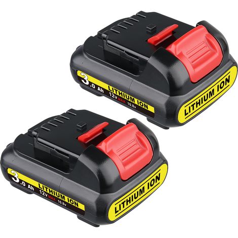 DCB127 Lot de 2 batteries Li-ion de rechange pour Dewalt DCB124-XJ DCB120 DCB123 DCB127 DCB122 DCB124 DCB121 3Ah 10.8 V/12 V