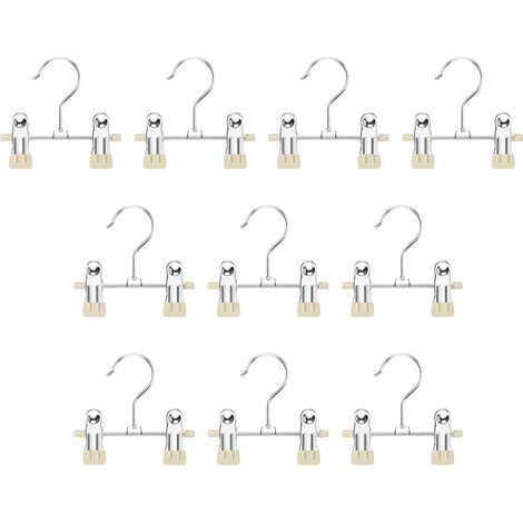 10 Cintre Métal Antidérapant Cintres pour Bottes avec Clips Cintres Porte-Pantalons Réglables Antidérapants Multifonctionnels (1/5)
