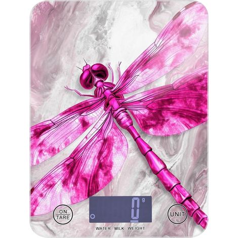 Belle libellule violet clair étanche mini balance alimentaire voyage (1/5)