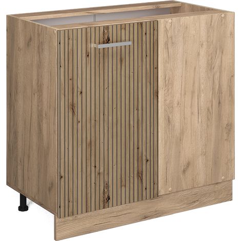 Mobile ad angolo cucina R-Line, Rovere artigianale, 86 cm senza piano di lavoro, Vicco